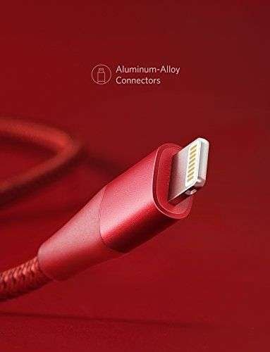 Cable Anker PowerLine II color rojo compatible con iPhone X / 8/8 Plus / 7/7 Plus y más - Imagen 4