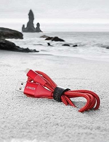 Cable Anker PowerLine II color rojo compatible con iPhone X / 8/8 Plus / 7/7 Plus y más - Imagen 3