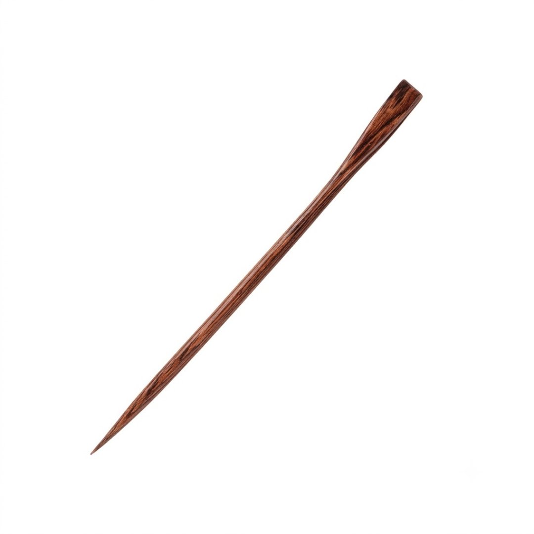 Herramienta excavación arqueológica fabricada en madera dura para limpiar y recuperar hallazgos con precisión. Ideal para trabajo de campo profesional.
