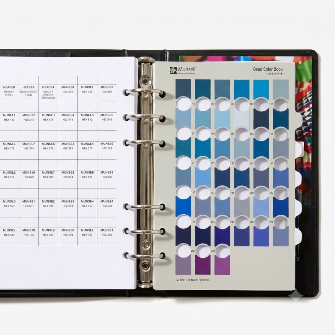 Libro colores perlas Munsell para clasificar y comparar el color de perlas naturales y cultivadas. Ideal para gemología, joyería, laboratorios y tasación.