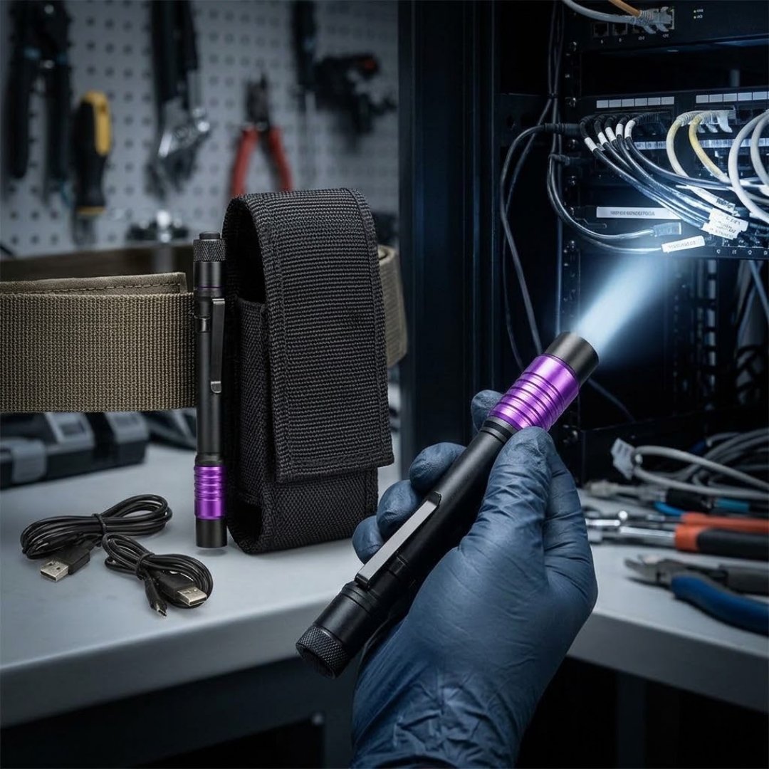 Linterna UV recargable Streamlight Stylus Pro USB con LED ultravioleta y batería USB. Ideal para inspección forense y control industrial.