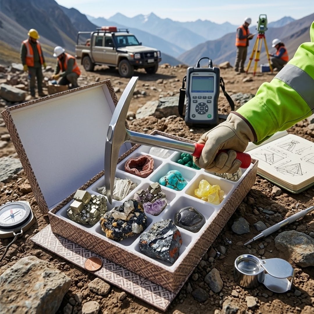 Recogedor pesado de alta resistencia para recolección de muestras, excavación y trabajo de campo. Ideal para geología, arqueología, minería e investigación.