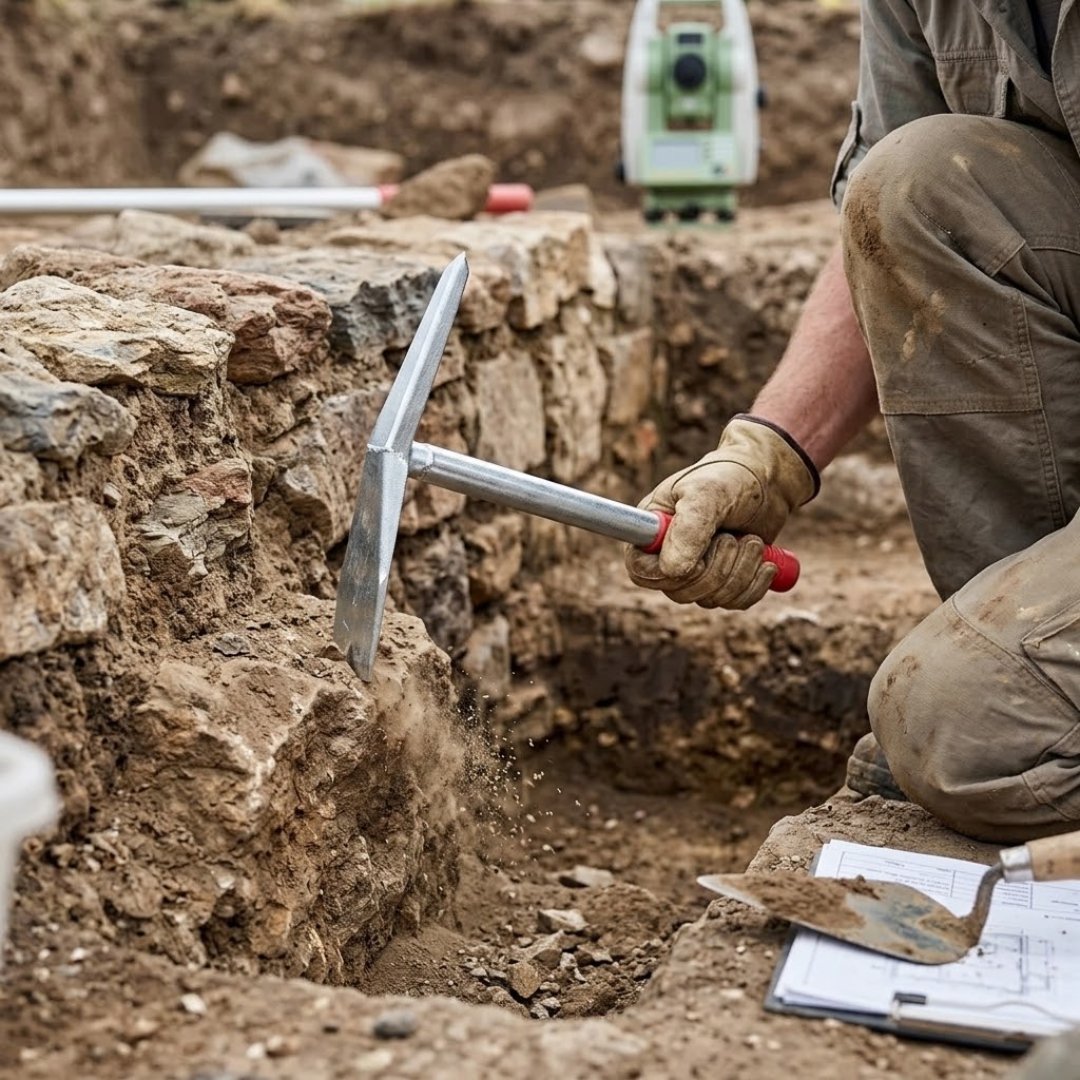 Recogedor pesado de alta resistencia para recolección de muestras, excavación y trabajo de campo. Ideal para geología, arqueología, minería e investigación.