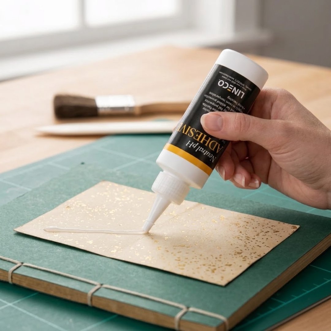 Adhesivo pH neutro Lineco de 4 oz, libre de ácido y de secado transparente. Para encuadernación, conservación, collage y montaje de papel.