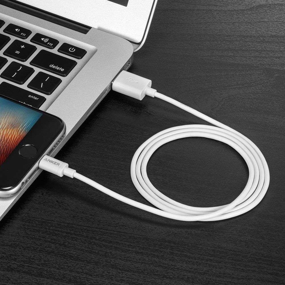 Cable de cargador Anker para iPhone X / 8/8 Plus / 7/7 Plus / 6/6 Plus / 5S Blanco - Imagen 3