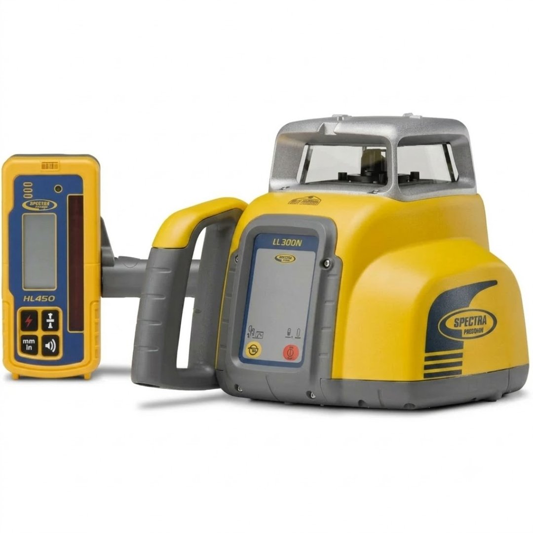 Nivel Láser Spectra LL300 con autonivelación para nivelaciones precisas en construcción, topografía e ingeniería. Ideal para uso profesional.