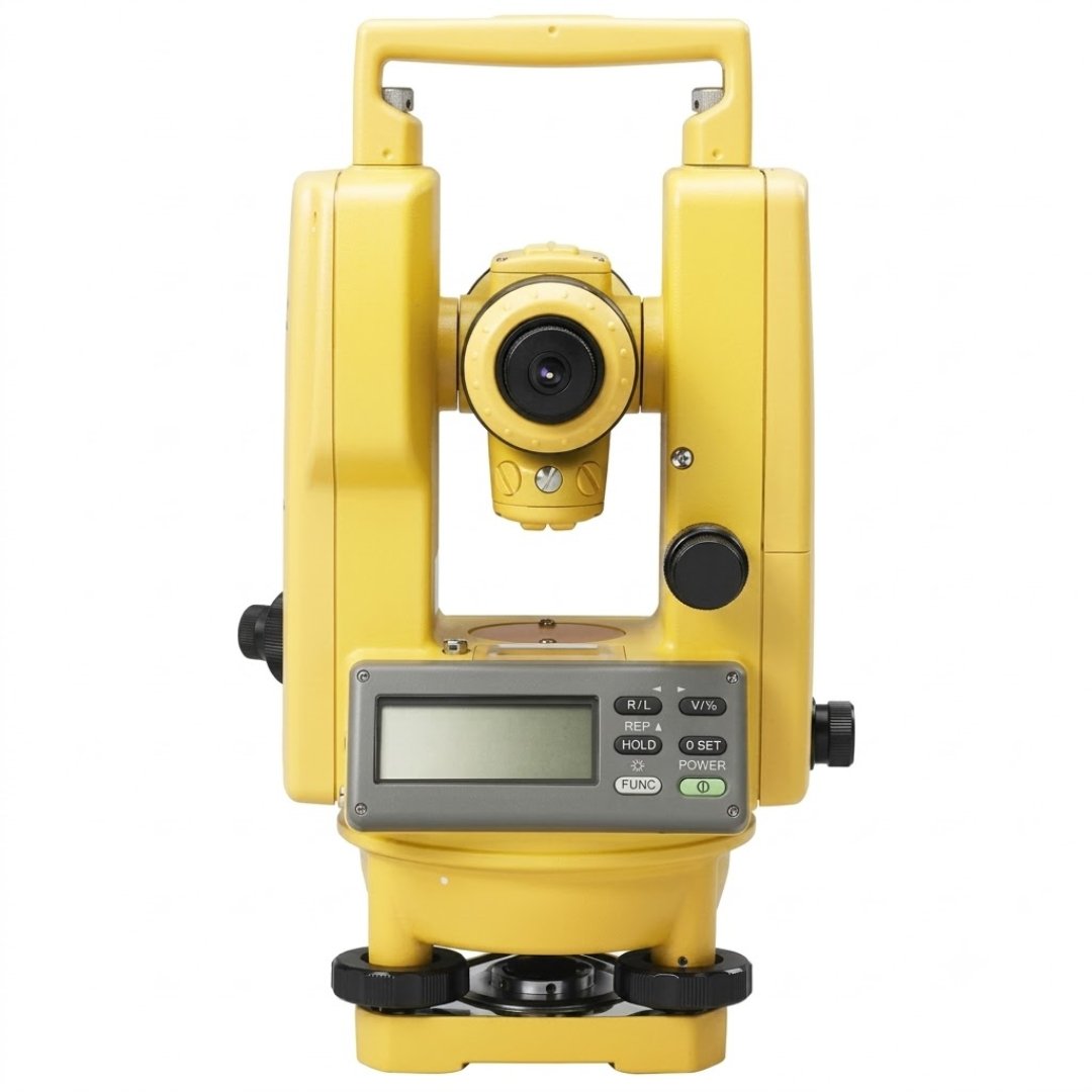 Teodolito Digital Impermeable para medición precisa de ángulos horizontales y verticales. Ideal para topografía, construcción e ingeniería civil.