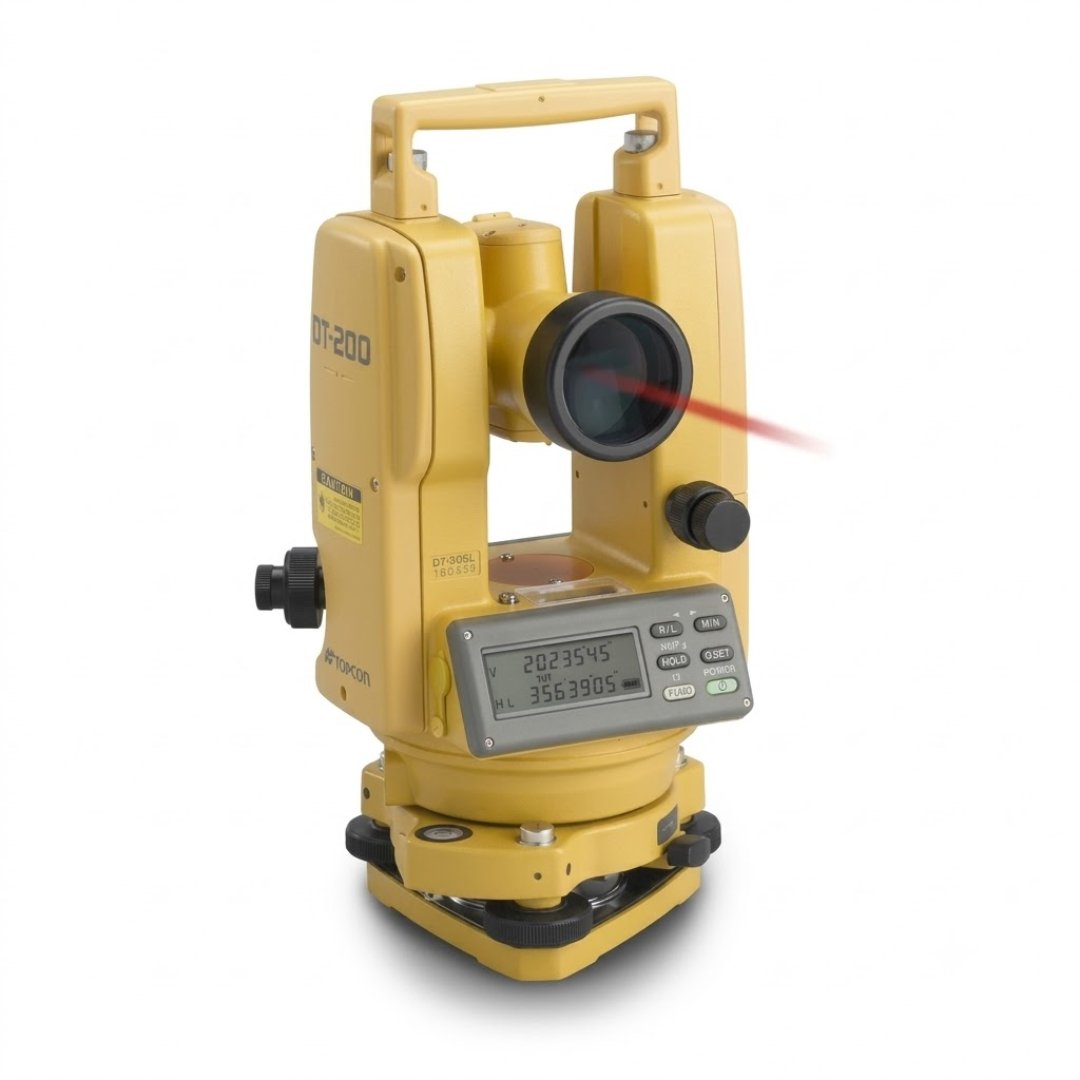 Teodolito Digital Impermeable para medición precisa de ángulos horizontales y verticales. Ideal para topografía, construcción e ingeniería civil.