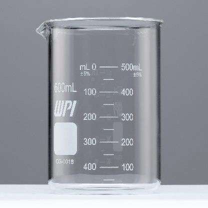 Vaso graduado de vidrio griffin 600 ml
