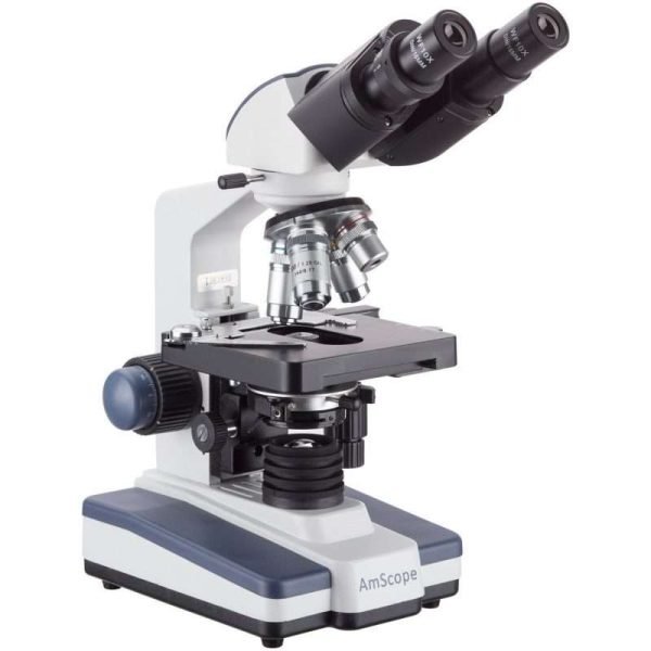Microscopio Binocular AmScope 40X-2500X con Cámara 1.3 MP