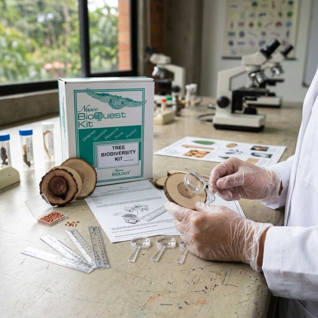 Kit BioQuest® para el estudio de árboles y biodiversidad. Herramientas para realizar actividades de observación, registro y análisis de especies arbóreas.