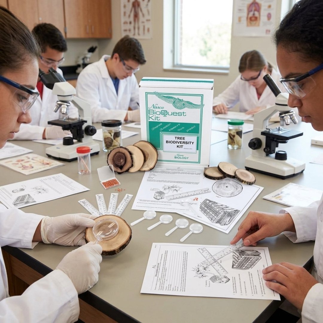 Kit BioQuest® para el estudio de árboles y biodiversidad. Herramientas para realizar actividades de observación, registro y análisis de especies arbóreas.
