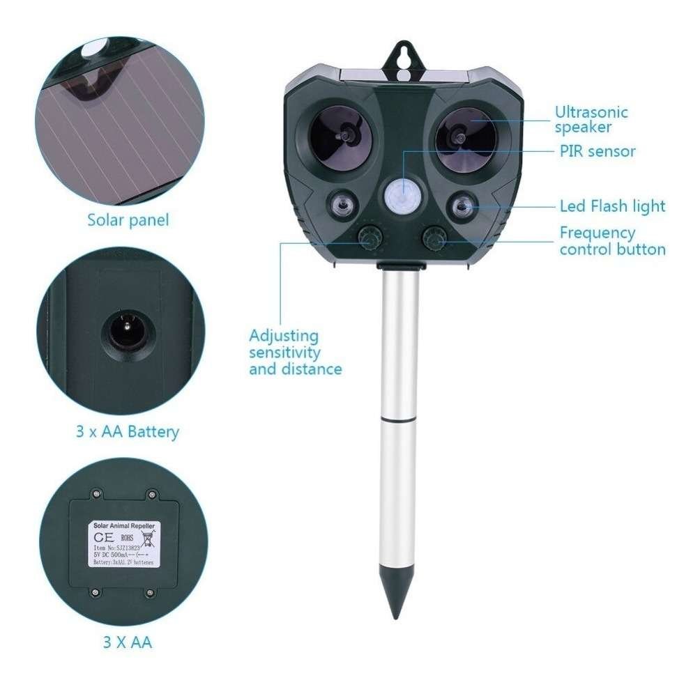Ahuyentador Ultrasonido Solar Repelente De Aves Plagas Ratón - Imagen 5