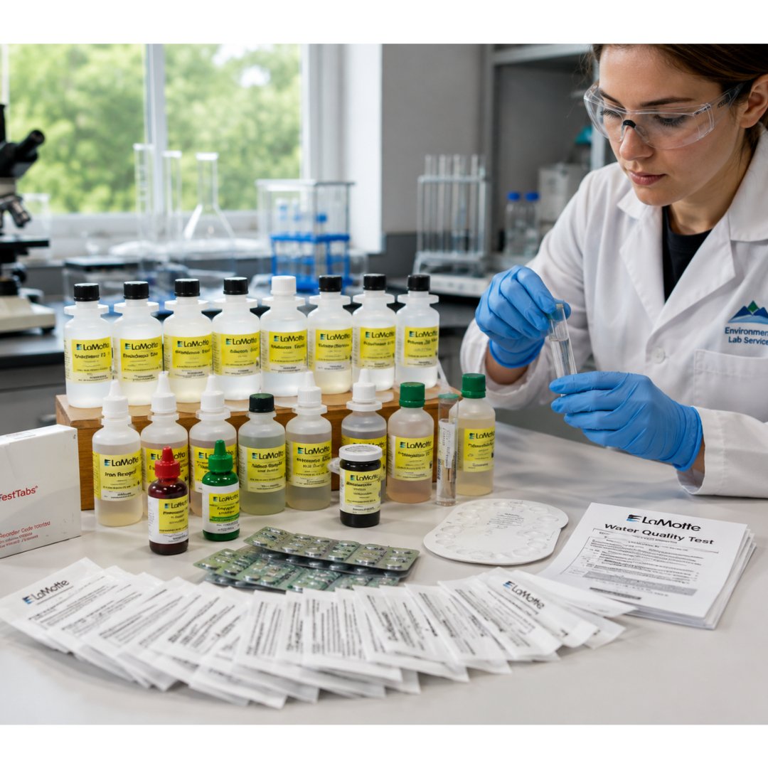 Repuesto Kit Suelo LaMotte AM-31 para renovar los reactivos del equipo de análisis de macronutrientes del suelo. Ideal para agricultura, educación e investigación.