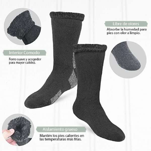 Medias Térmicas Calidas Para Hombres Y Mujeres, Frío Extremo Talla 9-11 - Imagen 4