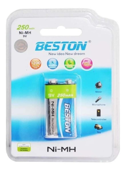 Batería Recargable Cuadrada Beston Ni-mh 9v 250 Mah - Imagen 2