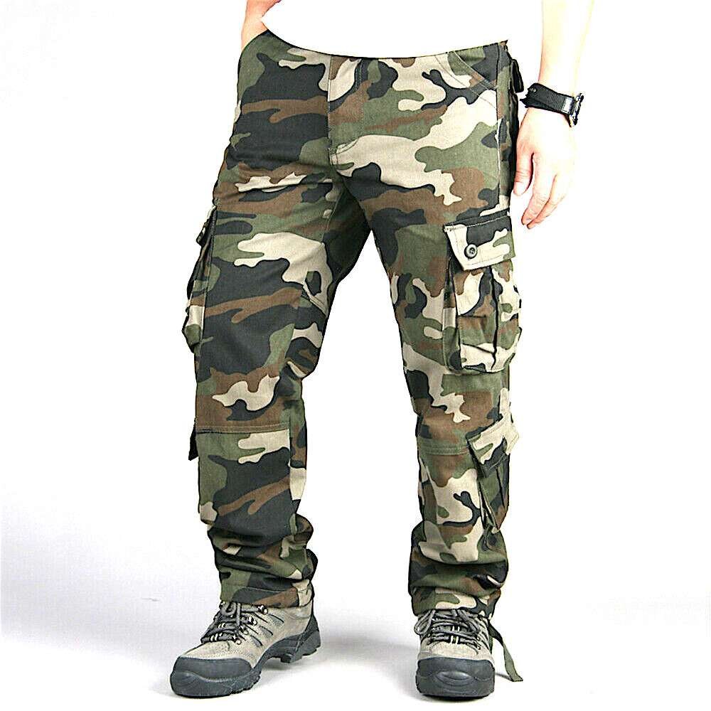 Pantalon Camuflado Militar De Bolsillos Talla 36