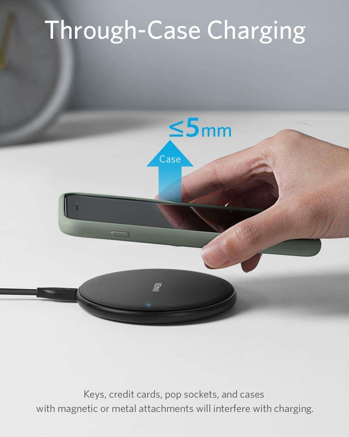 Cargador Inalámbrico Anker Powerwave Para iPhone O Samsung - Imagen 2