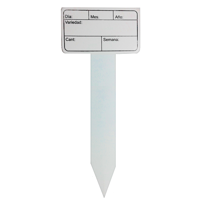 Tarjeta De Monitoreo En Vivero Tipo T 7×17 Cm Por 10 Und
