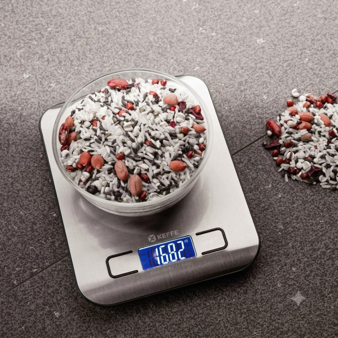 Báscula Cocina Digital Tomiba con capacidad de 11 lb (5 kg). Ideal para cocina, repostería, laboratorio y control preciso de ingredientes con pantalla digital de fácil lectura.