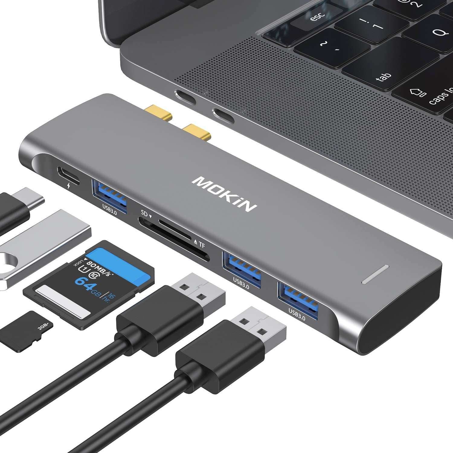 Adaptador USB C para MacBook Pro Air 6 en 1