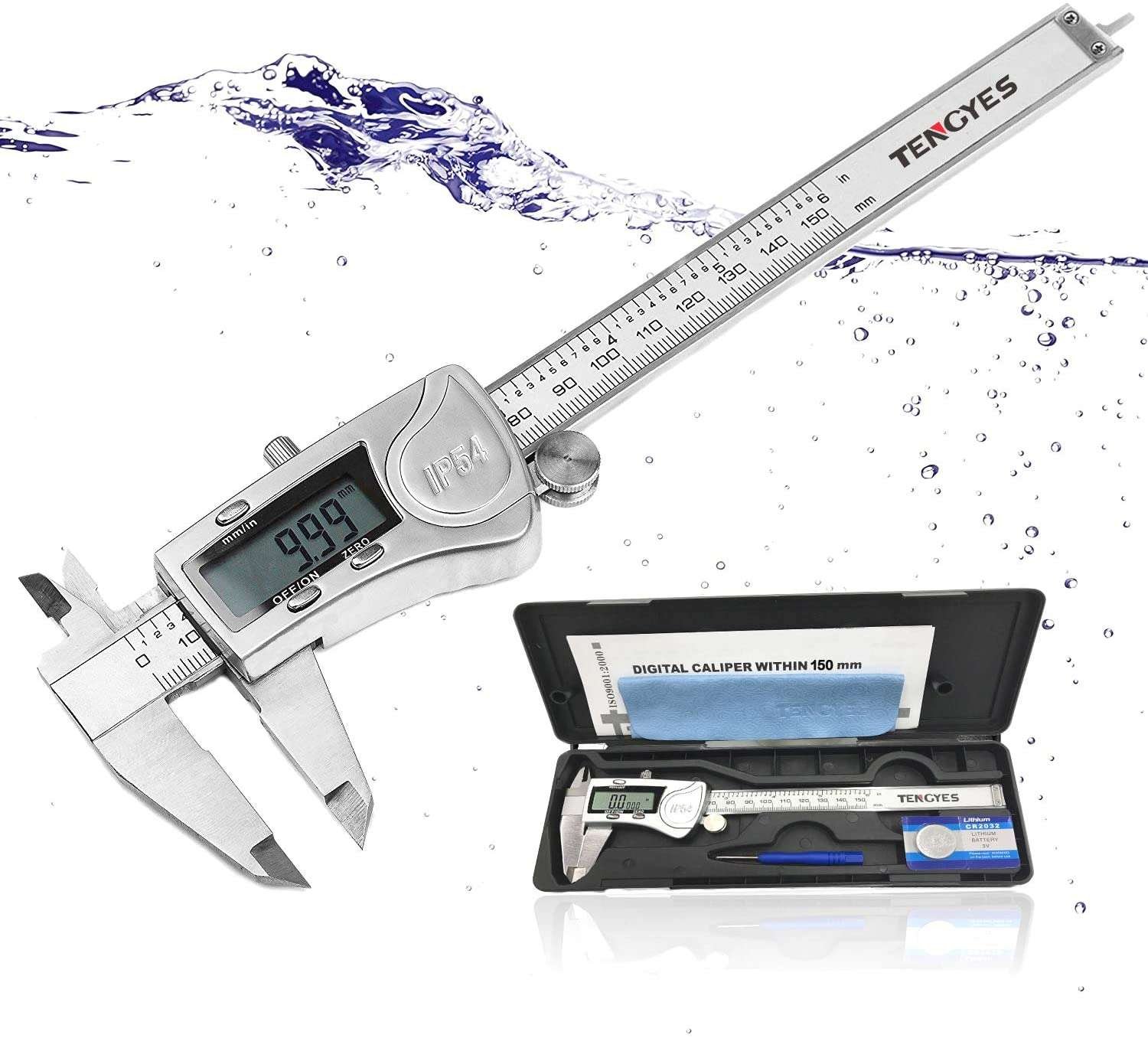 Calibrador Pie De Rey Digital Acero Inoxidable De 6 Pulgadas