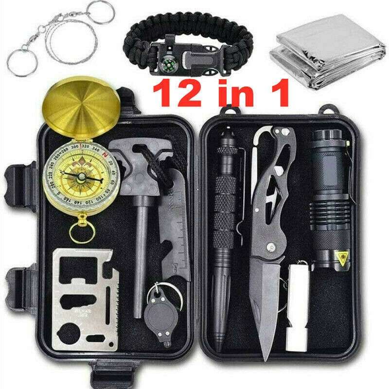 Kit De Supervivencia De Emergencia, 12 En 1 Camping, Caza - Imagen 4