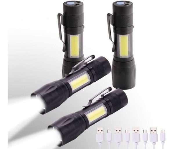 Linterna Tactica Led Recargable, Zoom Y Luz De Cuerpo 520t6 - Imagen 3