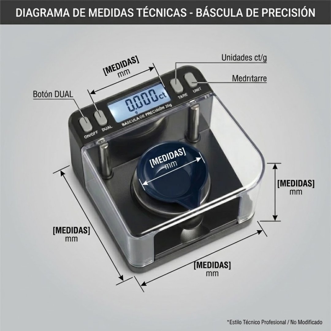 Báscula digital quilates Pesola de 20 g con alta precisión. Ideal para pesar gemas, minerales, joyería y pequeñas muestras de laboratorio.