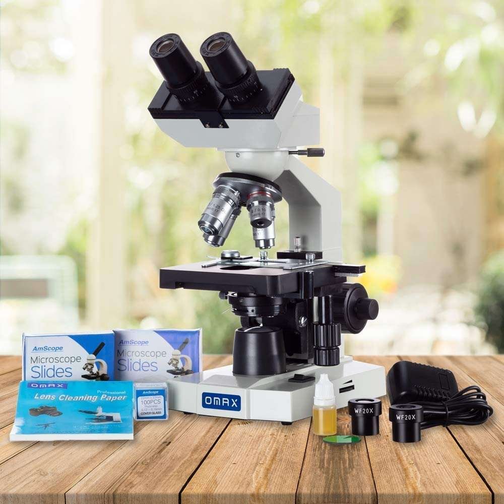 Microscopio Binocular Led Omax 40x-2000x De Laboratorio - Imagen 3