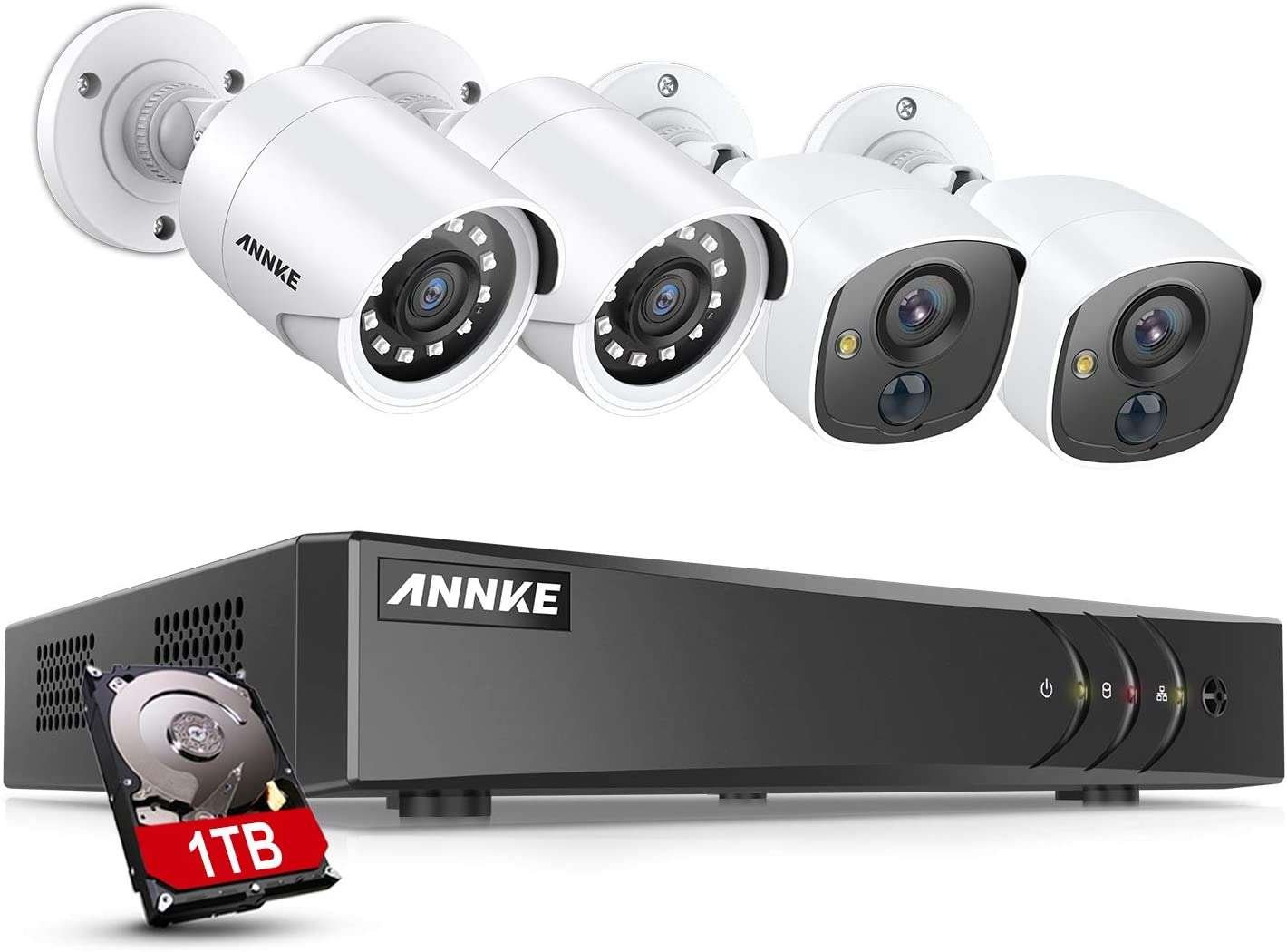 Sistema Dvr De Vigilancia Annke 8ch 5mp Con 2 Cámaras de seguridad para exteriores