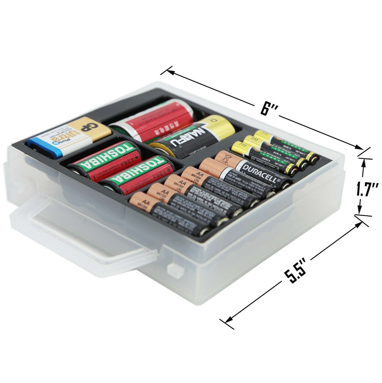 Estuche Caja Organizadora De Baterías Para Aa Aaa Cd 9v - Imagen 4