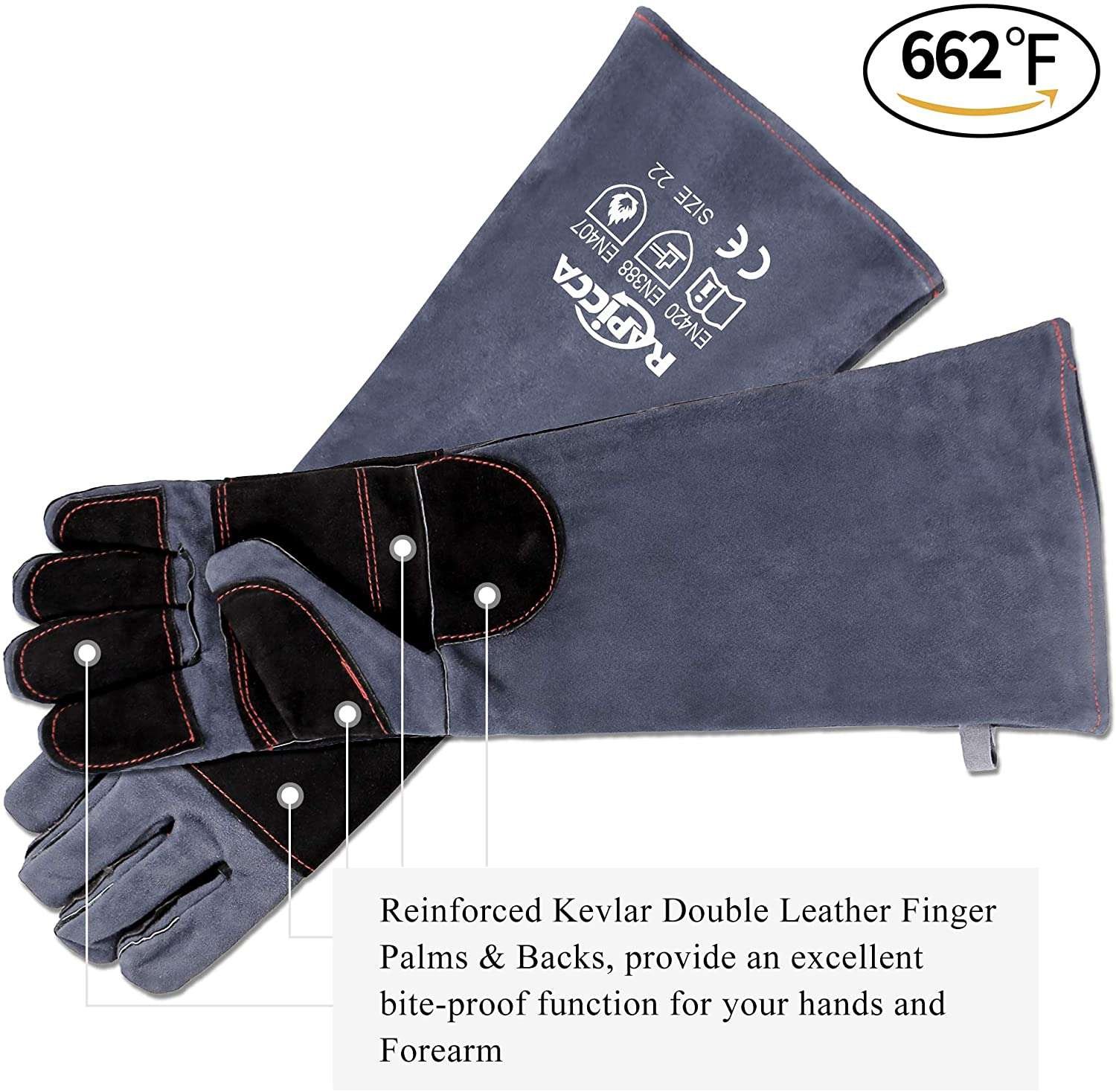 Guantes para Manejo de Fauna Rapicca Kevlar 60cm - Imagen 4