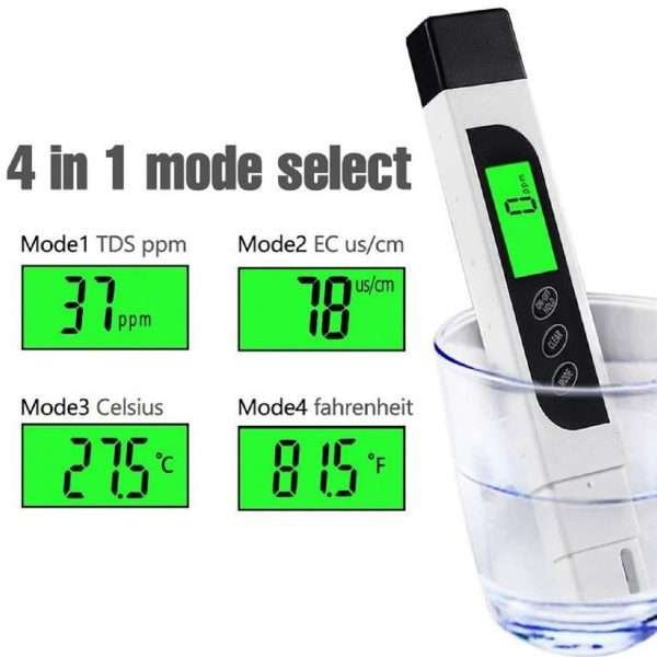 Medidor TDS, EC Y Temp 3 En 1 Prueba Pureza Del Agua Potable - Imagen 4