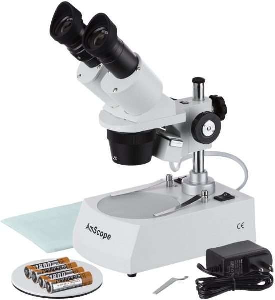 Microscopio Estéreo Binocular Amscope Aumento De 20x Y 40x
