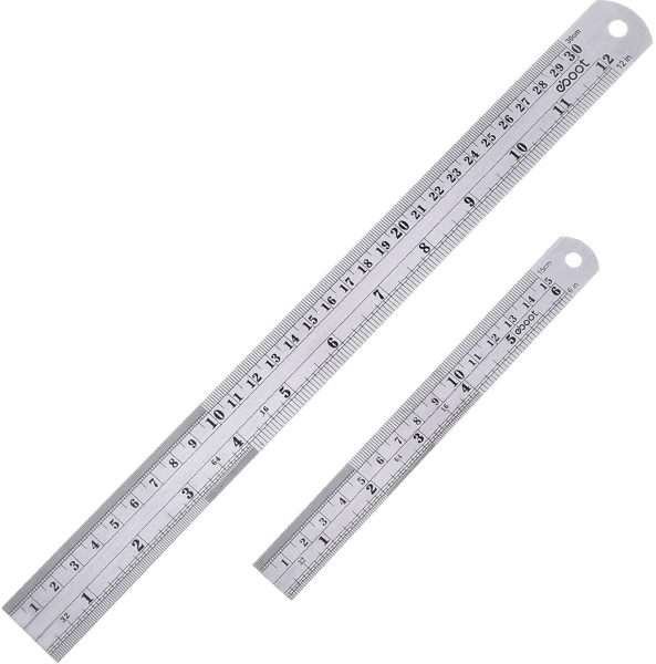 Juego De Reglas Morfométrica Acero Inoxidable 12'' Y 6'' - Imagen 2
