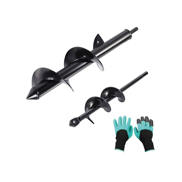 Barreno Para Suelos De Dos Pieza Jardinería 3×12» Y Guantes