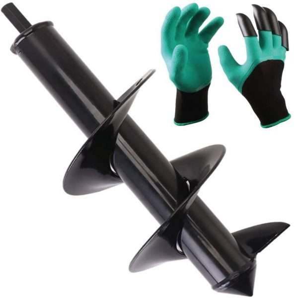 Barreno De Suelos Para Jardinería Una Pieza 4x12'' Y Guantes - Imagen 2