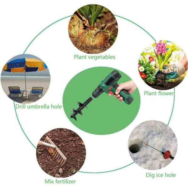 Barreno De Suelos Para Jardinería Una Pieza 4x12'' Y Guantes - Imagen 4