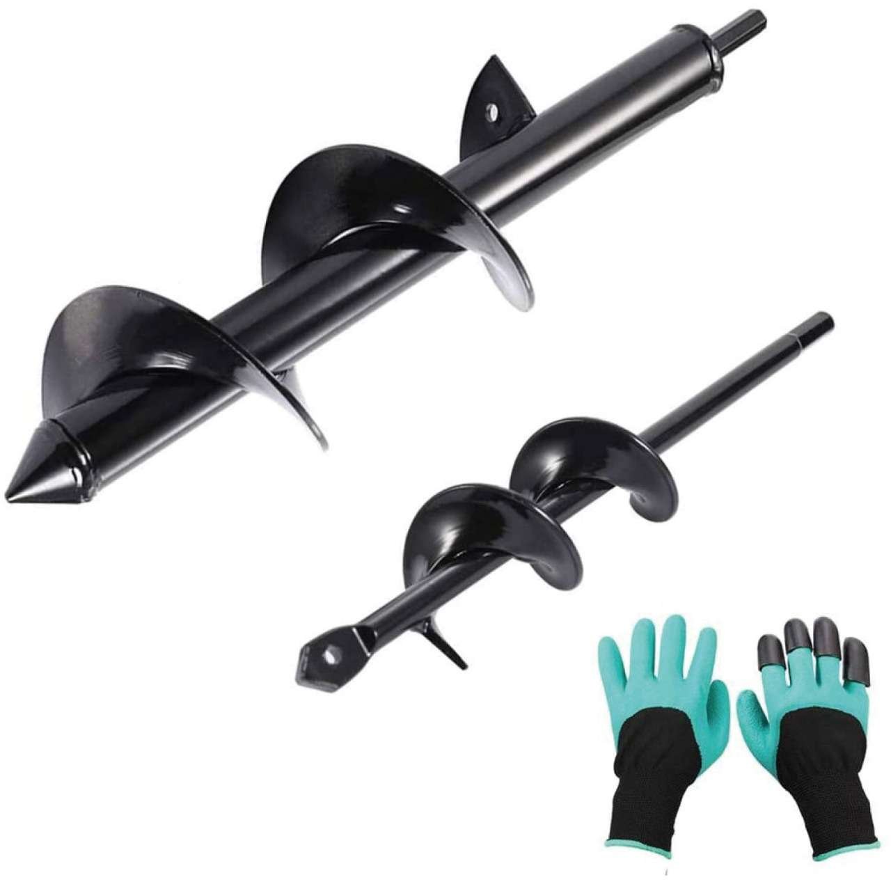 Barreno Para Suelos De Dos Pieza Jardinería 3x12'' Y Guantes - Imagen 2