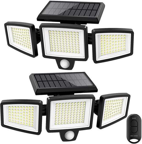 Luces Solares, Sensor De Movimiento 2500 Lm Y Control Remoto