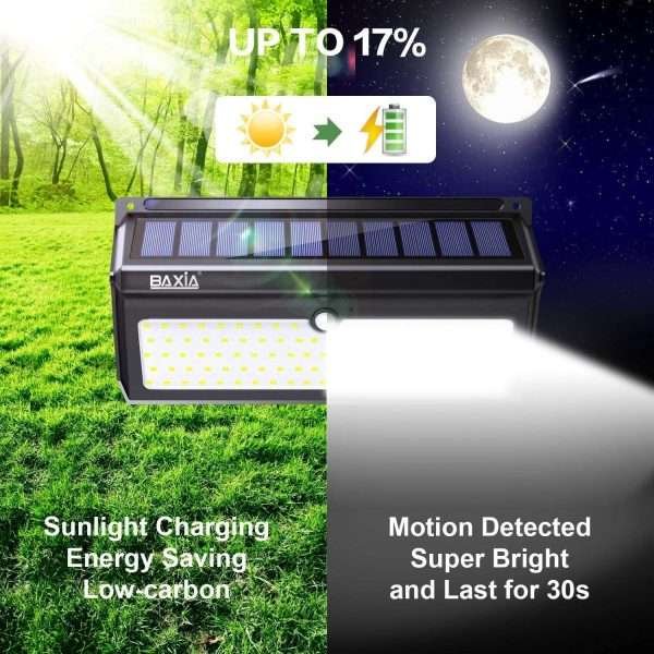 Luces Solares Con Sensor Movimiento 100 Led Exteriores 4 Und - Imagen 3