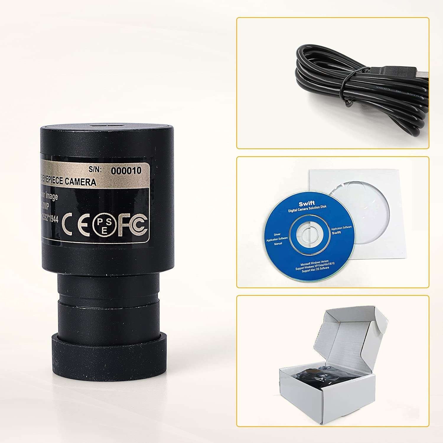 Cámara Swift Microscopio Usb Amscope 5.0 Mp Usb Ep5r Video - Imagen 2