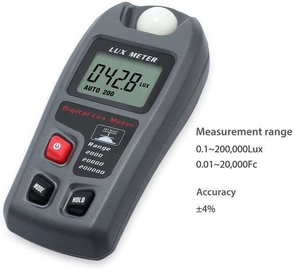 Luxómetro digital Proster Medidor LCD 0,1 – 200000 Lux/0.01 - Imagen 4
