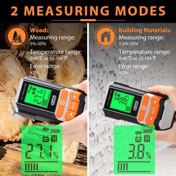 Medidor De Humedad De Madera 2 En 1 Pantalla Lcd Dr.meter - Imagen 5