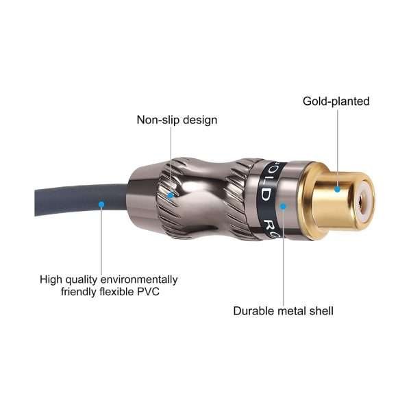 Cable Adaptador Audio Estéreo, Rca 1 Macho A 2 Hembra 25cm - Imagen 4