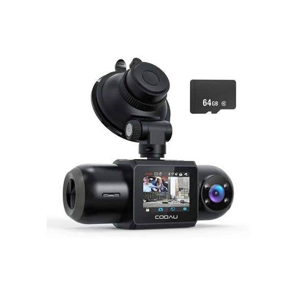 Cámara Para Carro Dual Fhd 1080p Y Sd De 64 Gb Incluida