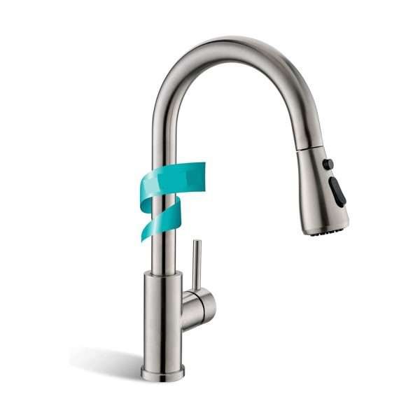 Grifo De Cocina Con Pulverizador Extraíble Acero Inoxidable - Imagen 2