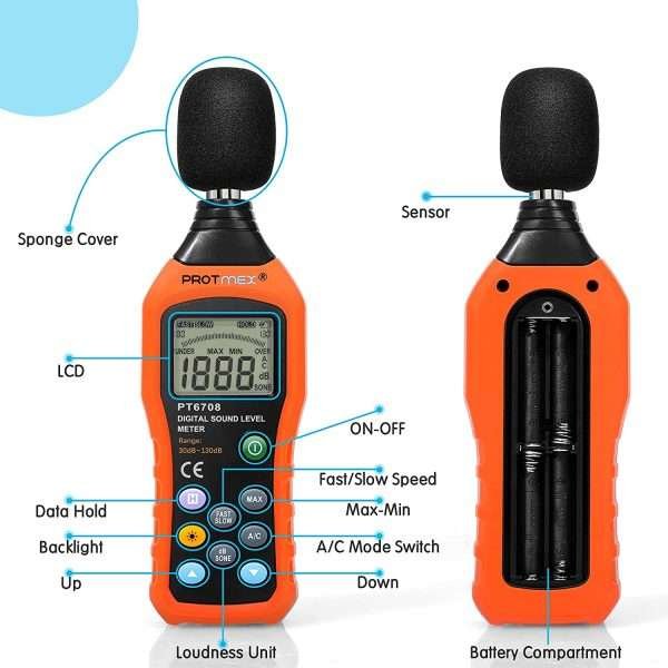 Medidor De Ruido Digital Protmex Pt02 30db/130db - Imagen 5