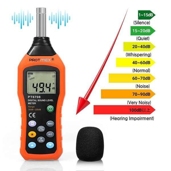 Medidor De Ruido Digital Protmex Pt02 30db/130db - Imagen 6